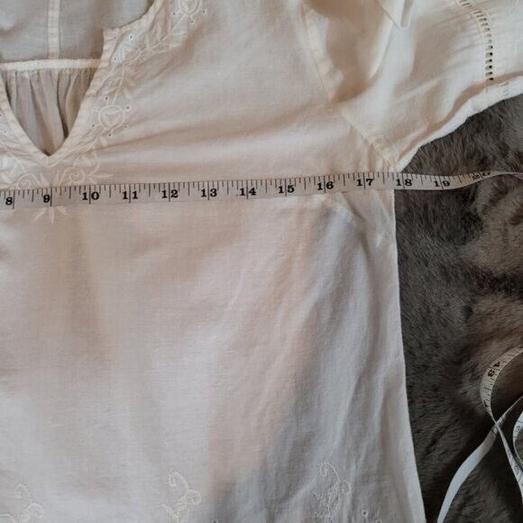 Joie Kaftan Inspired Blouse with Crochet Lace Trim - Size Large - Picture 6 of 8